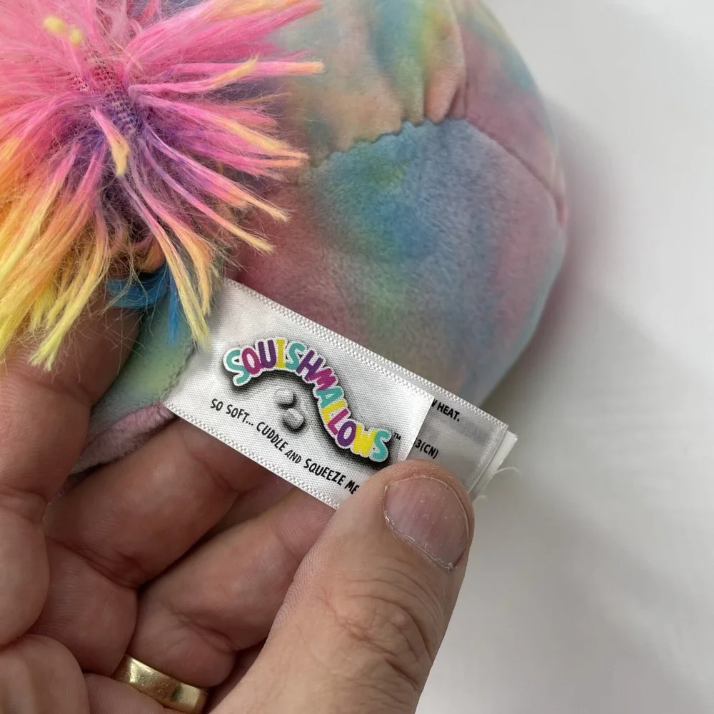 New Squishmallow Jaime Tie Dye Rainbow Pegasus Shiny  Wings Plush 8‎ inch #027